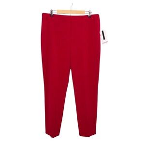 Nine West Waist Band Skinny Leg Crimson Red Versatile Stretch Pants Trousers 14